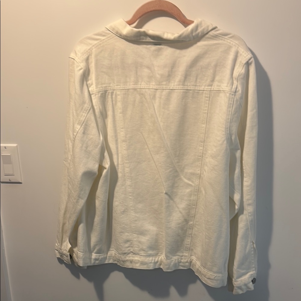 SHEIN White Jean Jacket Collared Button-Front - Picture 4 of 4